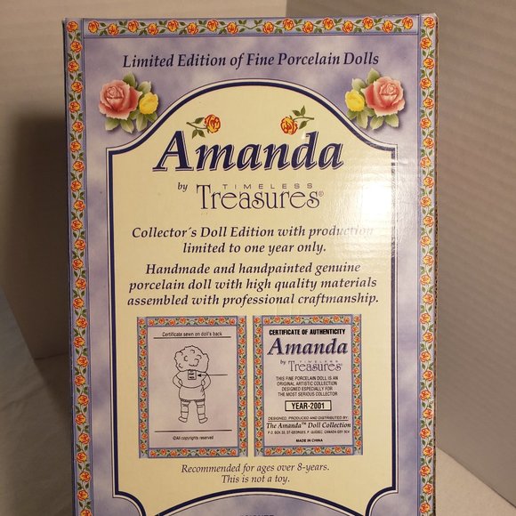 AMANDA DOLL by TIMELESS TREASURES - 2001 LIMITED EDITION PORCELAIN DOLL w/ BOX - Picture 11 of 16
